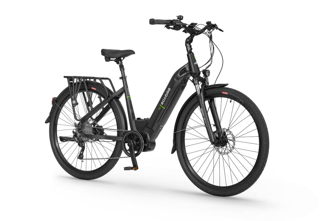 Ecobike D2 CITY Schwartz - E-Bike City Damen Pedelec, Tiefeinsteiger, Bafang Motor