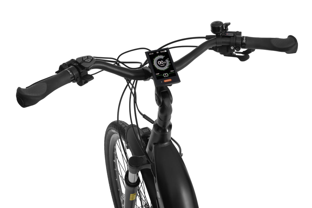 Ecobike D2 CITY Schwartz - E-Bike City Damen Pedelec, Tiefeinsteiger, Bafang Motor