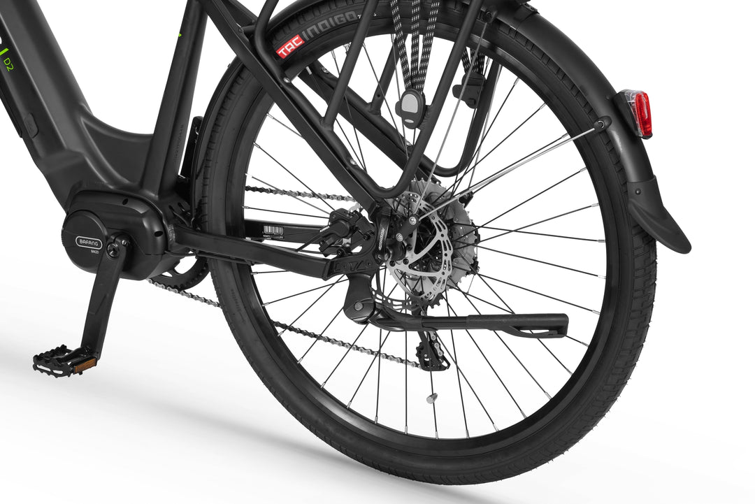 Ecobike D2 CITY Schwartz - E-Bike City Damen Pedelec, Tiefeinsteiger, Bafang Motor