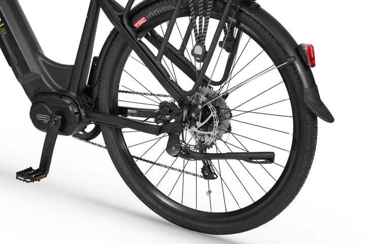 Ecobike D2 CITY Schwartz - E-Bike City Damen Pedelec, Tiefeinsteiger, Bafang Motor