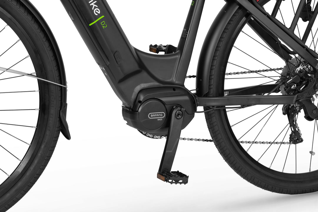 Ecobike D2 CITY Schwartz - E-Bike City Damen Pedelec, Tiefeinsteiger, Bafang Motor