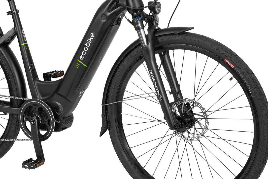 Ecobike D2 CITY Schwartz - E-Bike City Damen Pedelec, Tiefeinsteiger, Bafang Motor