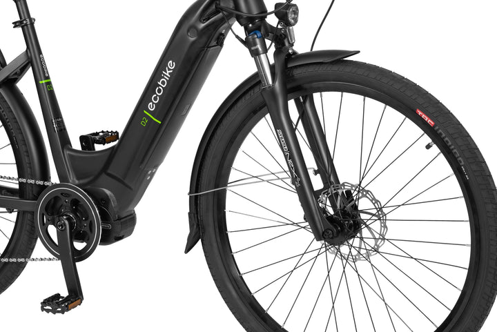 Ecobike D2 CITY Schwartz - E-Bike City Damen Pedelec, Tiefeinsteiger, Bafang Motor