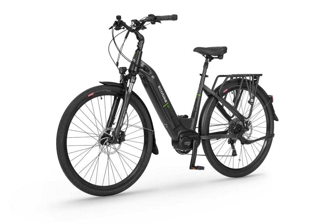 Ecobike D2 CITY Schwartz - E-Bike City Damen Pedelec, Tiefeinsteiger, Bafang Motor