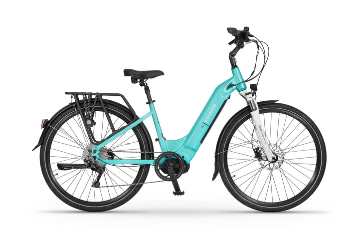 Ecobike D2 CITY Mint - E-Bike City Damen Pedelec, Tiefeinsteiger, Bafang Motor