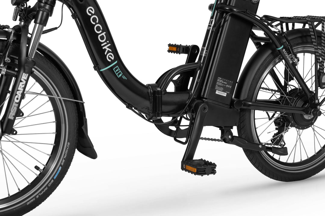 Ecobike EVEN Schwarz 15,5" - City E-Bike Klapprad Pedelec, Tiefeinsteiger, Bafang Motor