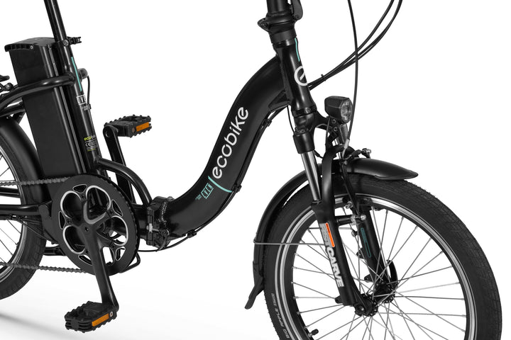 Ecobike EVEN Schwarz 15,5" - City E-Bike Klapprad Pedelec, Tiefeinsteiger, Bafang Motor