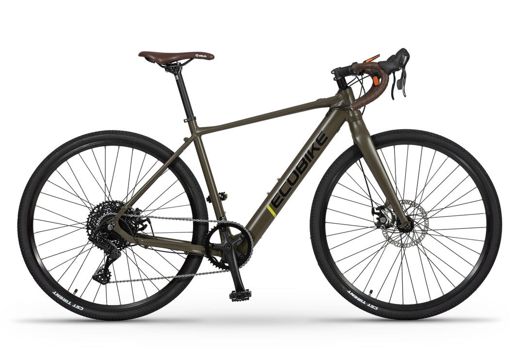 Ecobike FOREST Grün 19" - Gravel E-Bike Pedelec, Leichtes 16,7 kg, Bafang Motor