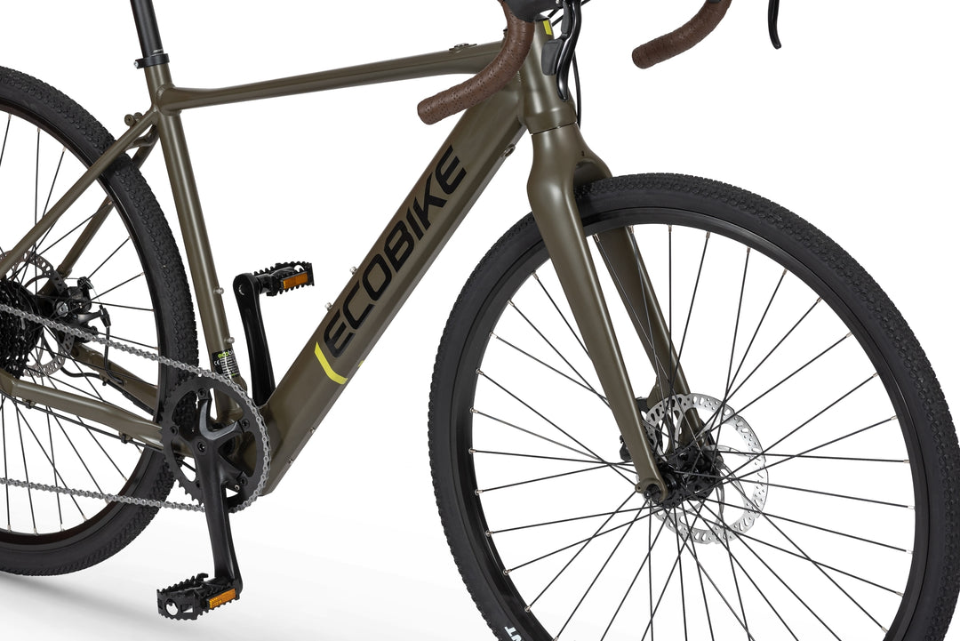 Ecobike FOREST Grün 19" - Gravel E-Bike Pedelec, Leichtes 16,7 kg, Bafang Motor
