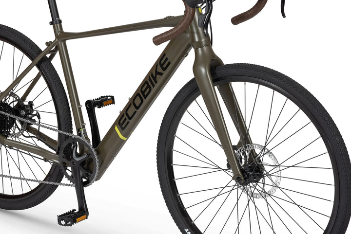 Ecobike FOREST Grün 19" - Gravel E-Bike Pedelec, Leichtes 16,7 kg, Bafang Motor