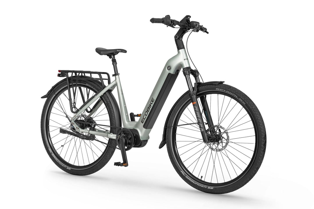 Ecobike LX 400 Silver City E-Bike PedelecL, hub gear, mid-engine, belt drive Gates, Ananda 80Nm