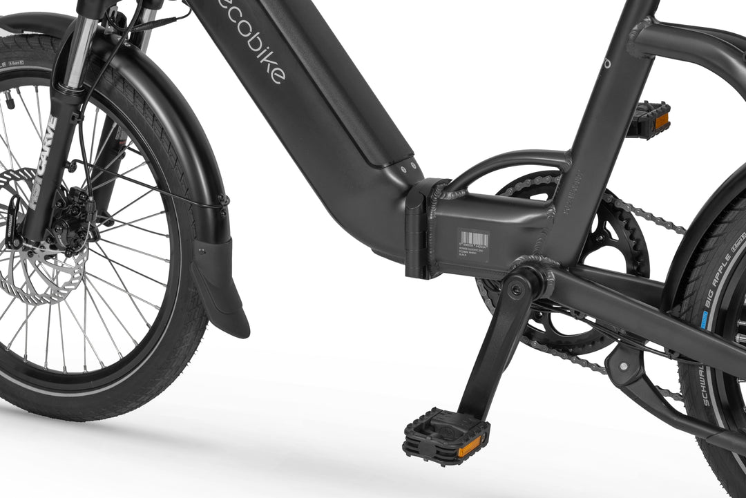 Ecobike RHINO black, white - city e-bike folding bike Pedelec, Bafang 32Nm