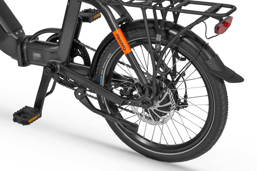 Ecobike RHINO black, white - city e-bike folding bike Pedelec, Bafang 32Nm