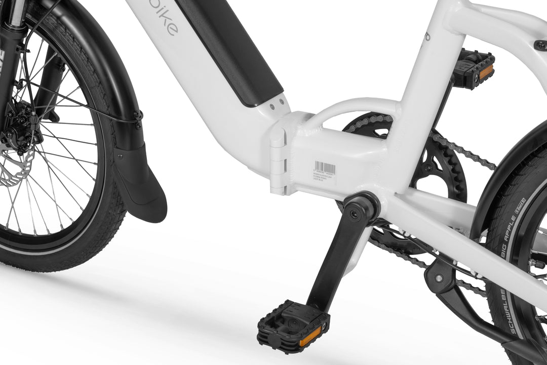 Ecobike RHINO black, white - city e-bike folding bike Pedelec, Bafang 32Nm