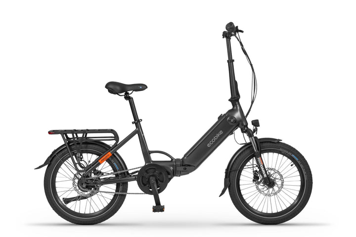 Ecobike RHINO Cruise Black, White City E-Bike Folding Bike Pedelec, Bafang 32Nm