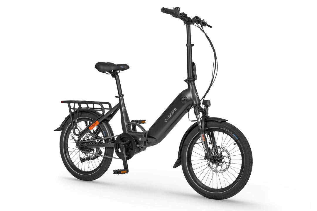 Ecobike RHINO Cruise Black, White City E-Bike Folding Bike Pedelec, Bafang 32Nm