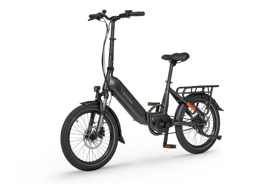 Ecobike RHINO Cruise Black, White City E-Bike Folding Bike Pedelec, Bafang 32Nm