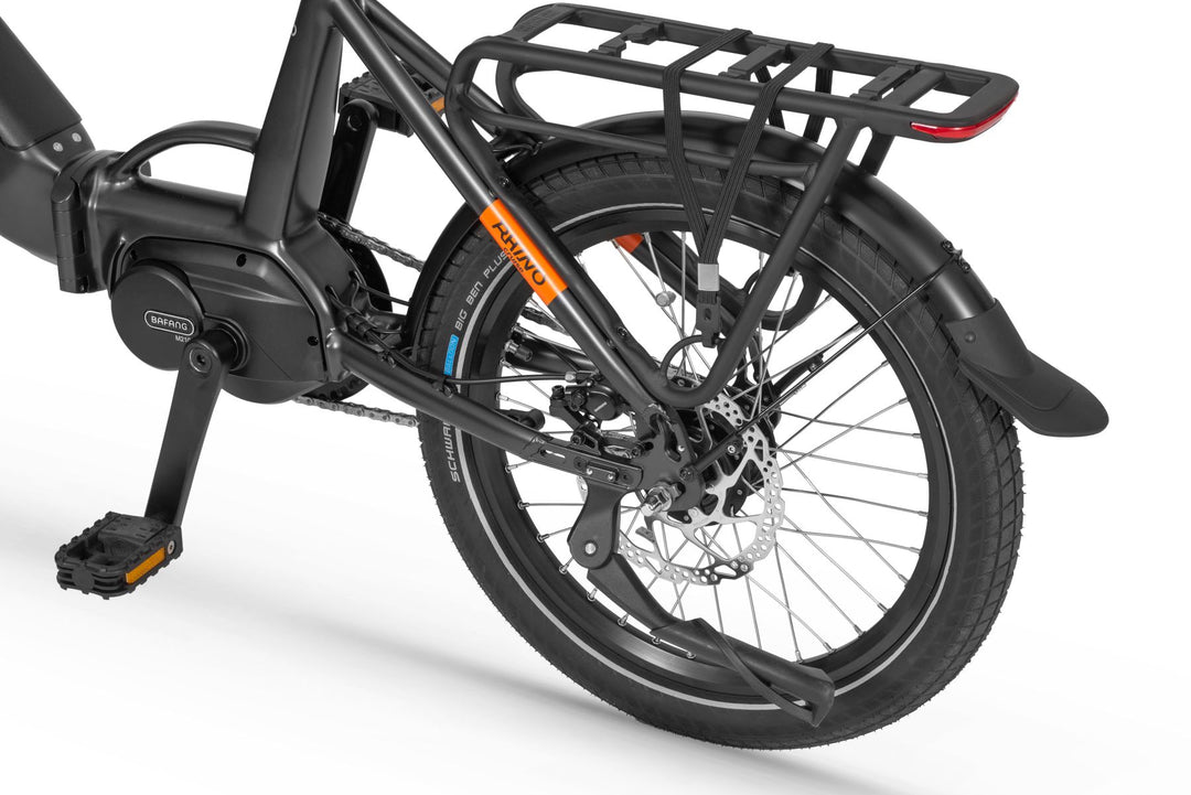 Ecobike RHINO Cruise Black, White City E-Bike Folding Bike Pedelec, Bafang 32Nm
