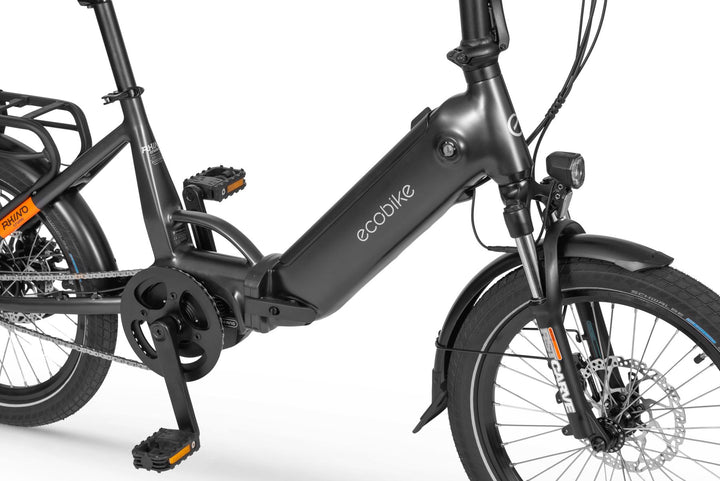 Ecobike RHINO Cruise Black, White City E-Bike Folding Bike Pedelec, Bafang 32Nm