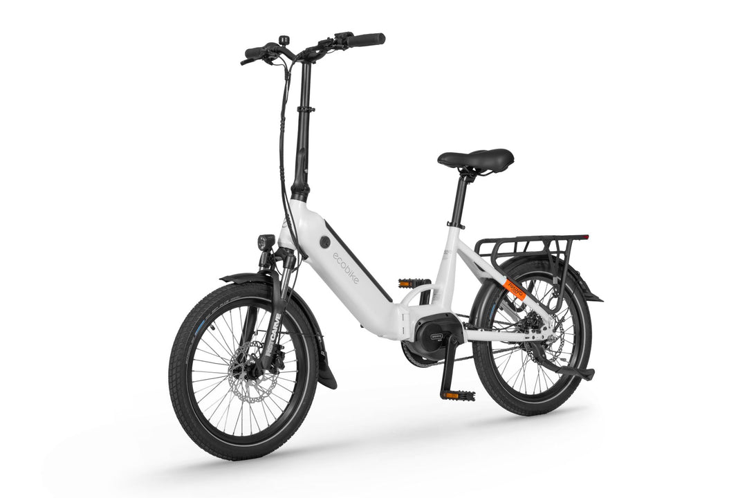 Ecobike RHINO Cruise Black, White City E-Bike Folding Bike Pedelec, Bafang 32Nm