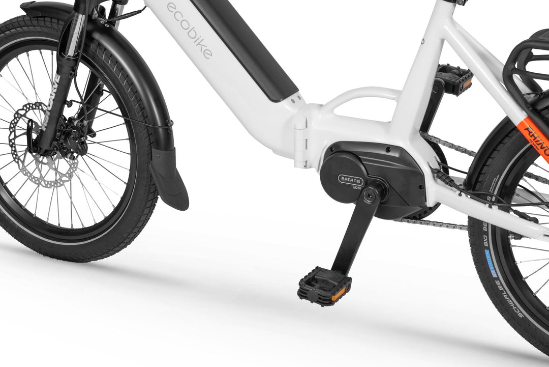 Ecobike RHINO Cruise Black, White City E-Bike Folding Bike Pedelec, Bafang 32Nm