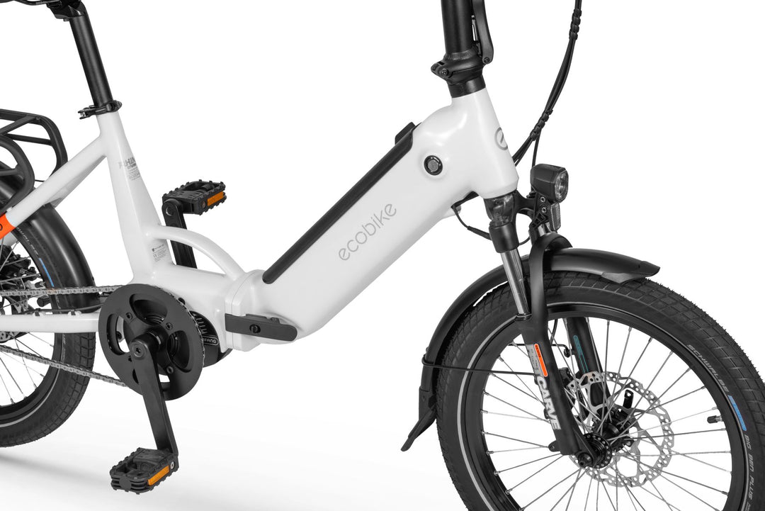 Ecobike RHINO Cruise Black, White City E-Bike Folding Bike Pedelec, Bafang 32Nm