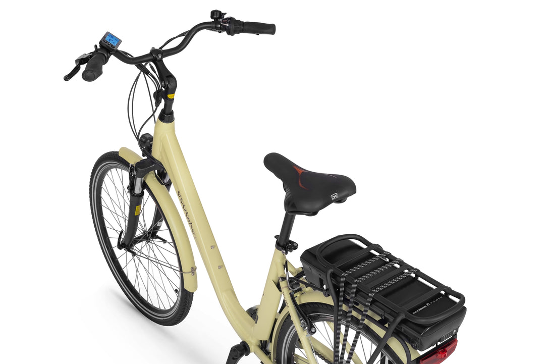 Ecobike TRAFFIC Beige - City E-Bike Damen Pedelec, Tiefeinsteiger, Bafang Motor