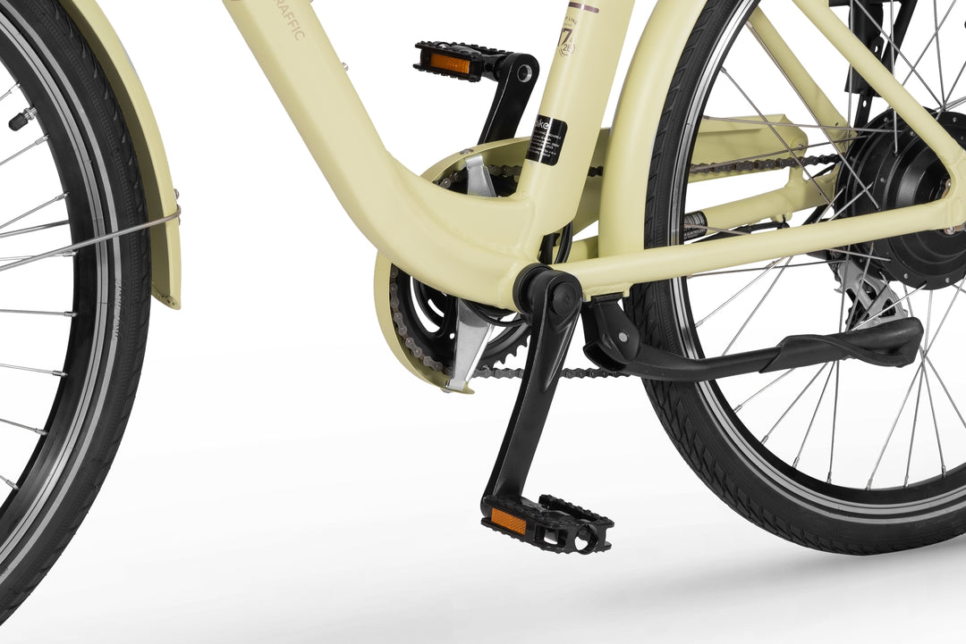 Ecobike TRAFFIC Beige - City E-Bike Damen Pedelec, Tiefeinsteiger, Bafang Motor
