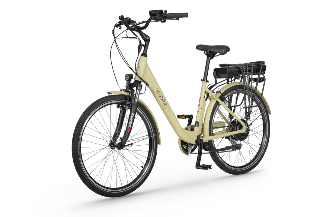 Ecobike TRAFFIC Beige - City E-Bike Damen Pedelec, Tiefeinsteiger, Bafang Motor