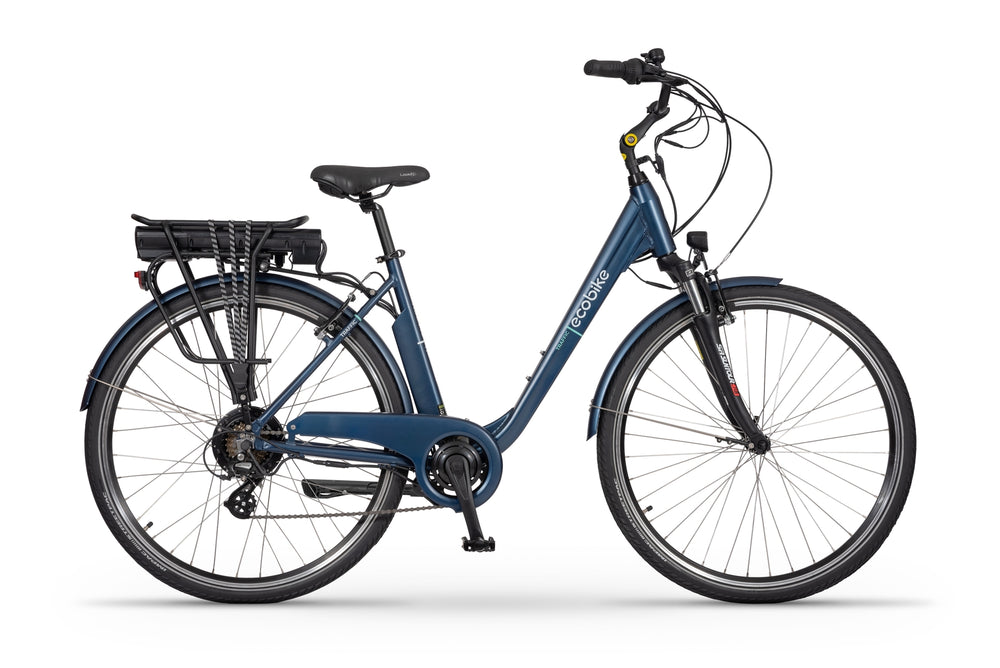 Ecobike TRAFFIC Blau - City E-Bike Damen Pedelec, Tiefeinsteiger, Bafang Motor