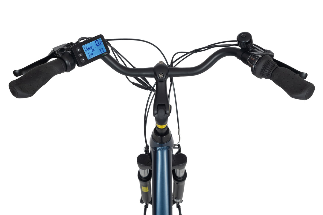 Ecobike TRAFFIC Blau - City E-Bike Damen Pedelec, Tiefeinsteiger, Bafang Motor