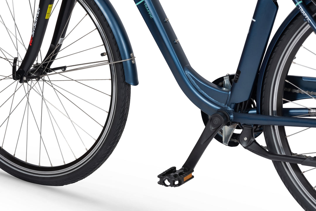 Ecobike TRAFFIC Blau - City E-Bike Damen Pedelec, Tiefeinsteiger, Bafang Motor