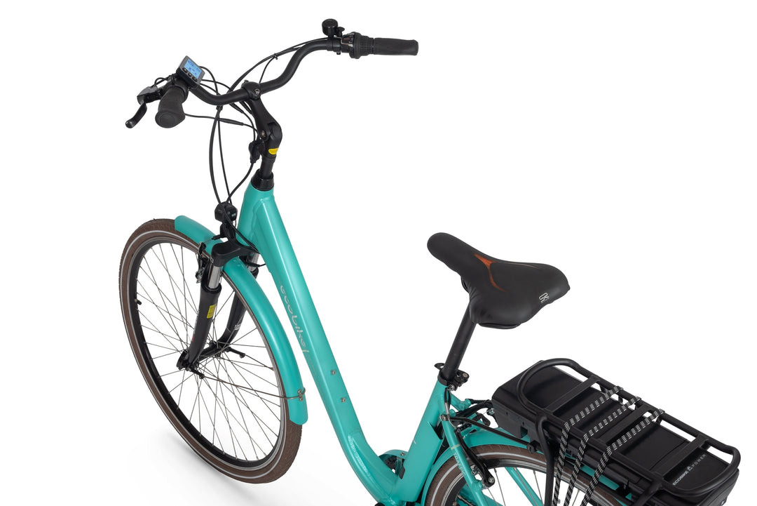 Ecobike TRAFFIC Mint - City E-Bike Damen Pedelec, Tiefeinsteiger, Bafang Motor
