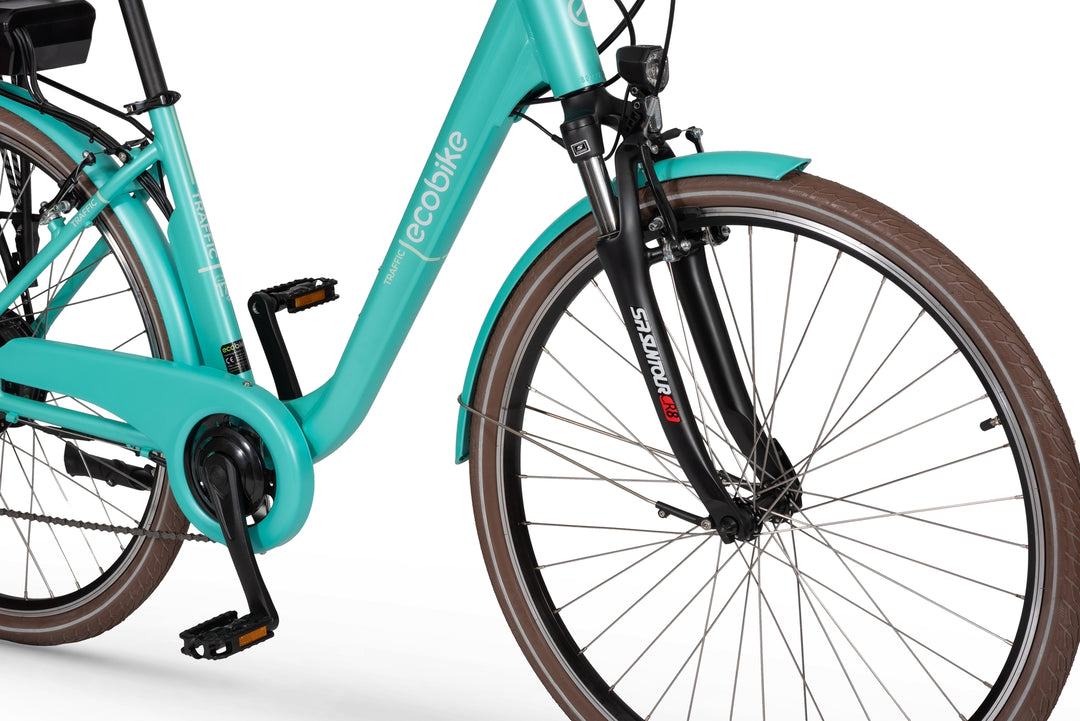 Ecobike TRAFFIC Mint - City E-Bike Damen Pedelec, Tiefeinsteiger, Bafang Motor