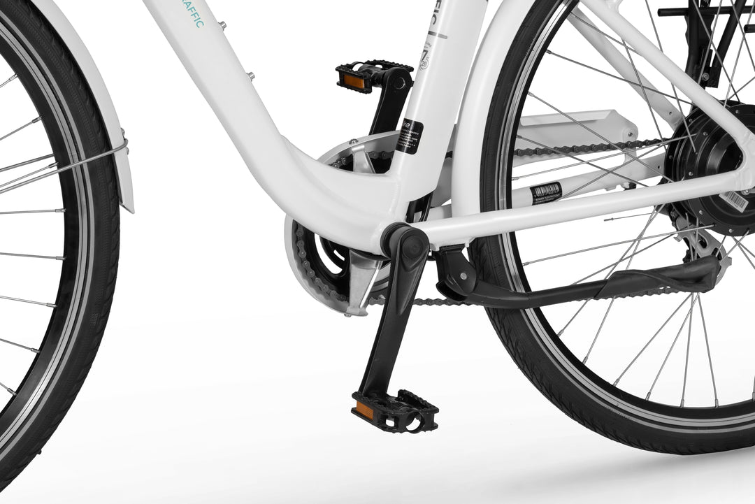 Ecobike TRAFFIC Weiss - City E-Bike Damen Pedelec, Tiefeinsteiger, Bafang Motor