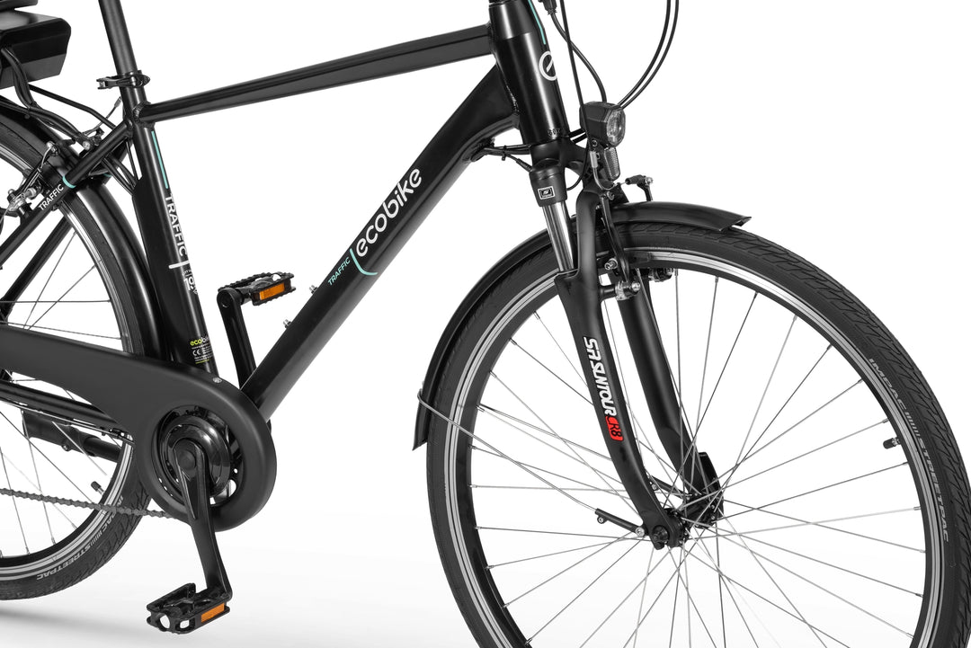 Ecobike TRAFFIC M Schwarz 19", City E-Bike Herren Pedelec, Bafang Motor