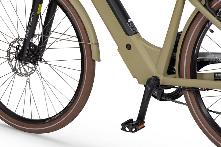 Ecobike X-CITY Cappucino 17''- Trekking E-Bike Damen Pedelec, Tiefeinsteiger, Bafang Motor