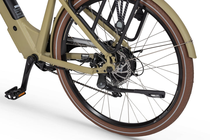 Ecobike X-CITY Cappucino 17''- Trekking E-Bike Damen Pedelec, Tiefeinsteiger, Bafang Motor