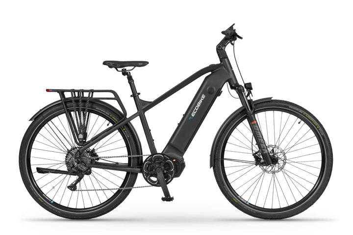 Ecobike MX500 Schwarz 19"/21" - Pedelec Plus* 25 km/h, Trekking E-Bike Herren, Ananda Mittelmotor 780W (136Nm), Akku 960Wh, 28 Zoll, (model 2024)