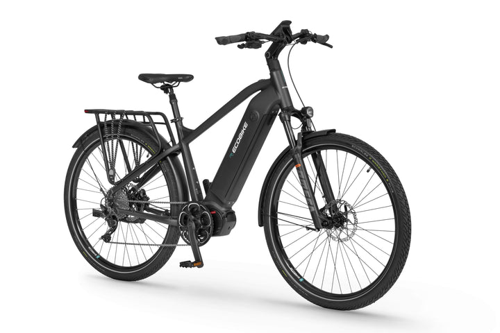 Ecobike MX500 Schwarz 19"/21" - Pedelec Plus* 25 km/h, Trekking E-Bike Herren, Ananda Mittelmotor 780W (136Nm), Akku 960Wh, 28 Zoll, (model 2024)