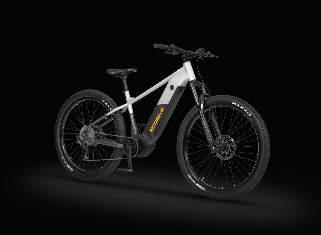 Ecobike Mauler 2026 - Studio schwarz, 3/4 Ansicht mit Beleuchtung