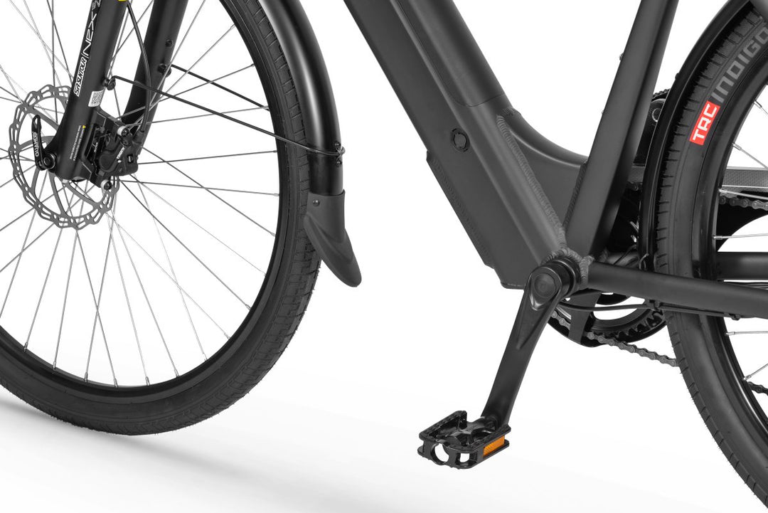 Ecobike X-City Schwarz – Cockpit Detail