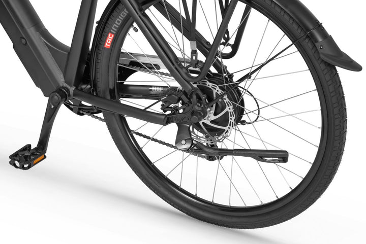 Ecobike X-City Schwarz – Spanninga Beleuchtung mit Emergency Stop-Light