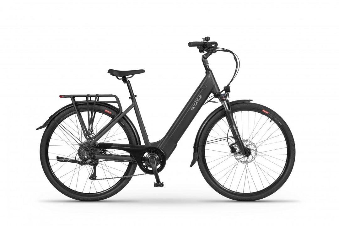 Ecobike X-City Schwarz 2026 – City E-Bike Tiefeinsteiger, Seitenansicht