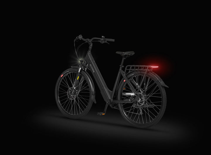 Ecobike X-City Schwarz – Detailansicht