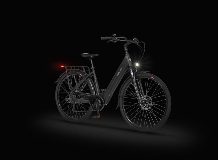 Ecobike X-City Schwarz – Detailansicht Rahmen