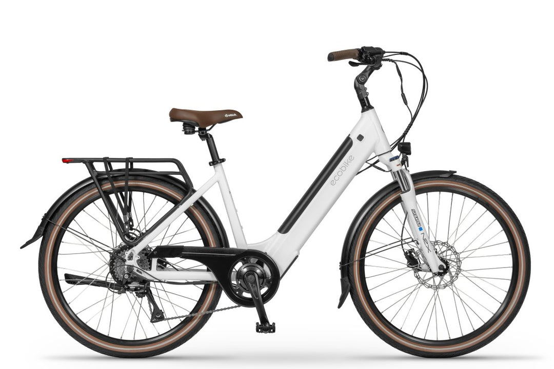 Ecobike X-City Flat White 2026 – City E-Bike Tiefeinsteiger, Seitenansicht