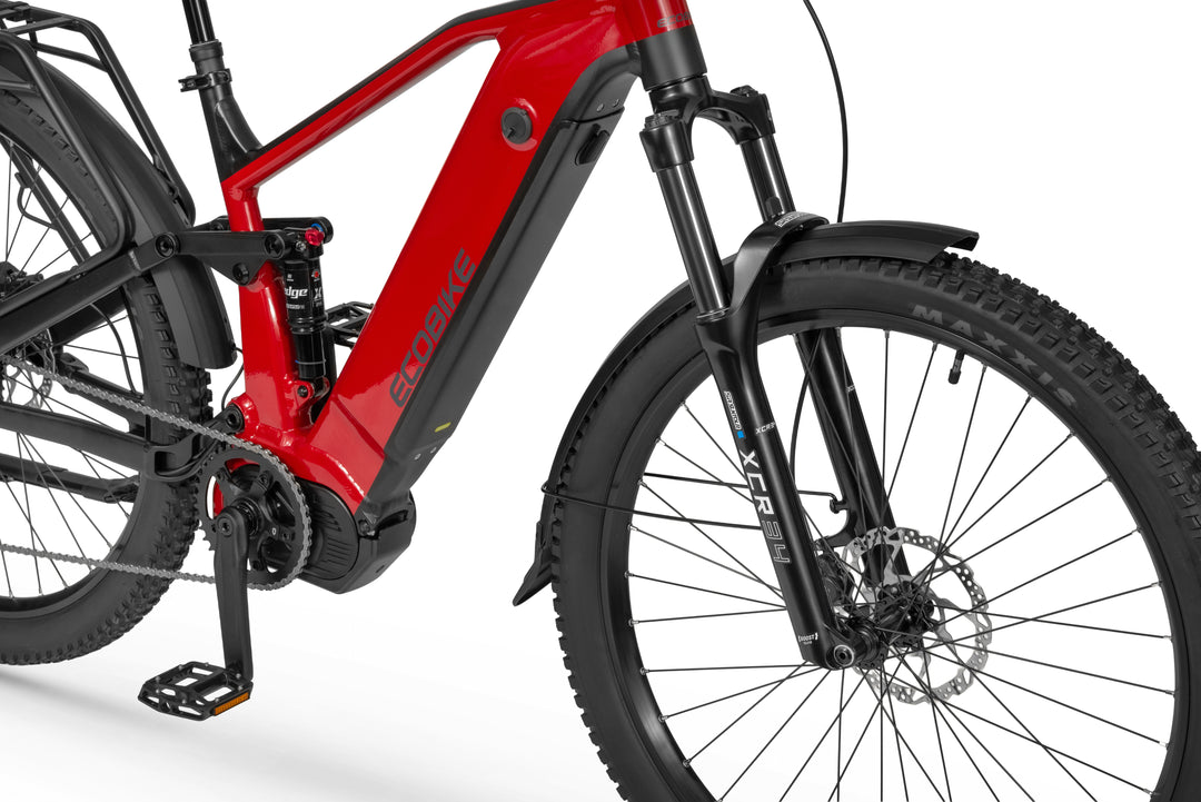 Ecobike RX 500 MAX SUV 2026 Rot-Schwarz - SunTour Edge Dämpfer und Vollfederung