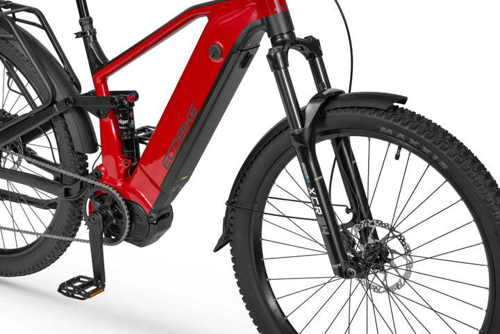 Ecobike RX 500 MAX SUV 2026 Rot-Schwarz - SunTour Edge Dämpfer und Vollfederung