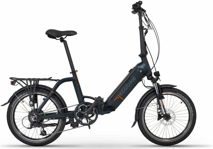 Ecobike RHINO Schwarz 15,5"- City E-Bike Klapprad, Tiefeinsteiger, Bafang Heckmotor 320W (32Nm), Akku bis 630Wh, 20 Zoll
